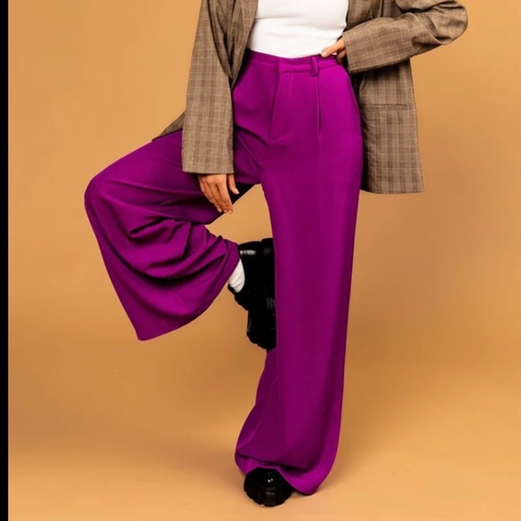 Dressed in LALA Pants - Blair Wide Leg Trousers in Orchid
